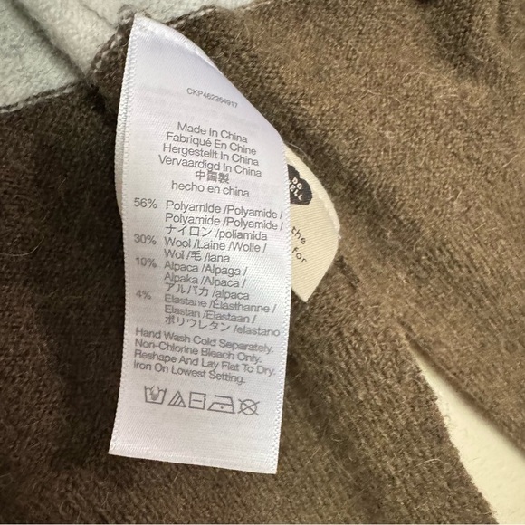 Madewell Alpaca Wool Blend Open Front Colorblock Cardigan Preppy Cozy Playful - Picture 6 of 7